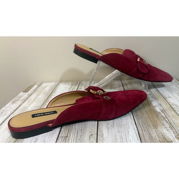 Nine West Women's Crimson Suede Nariya Mules Size 8M - Picture 3 of 7